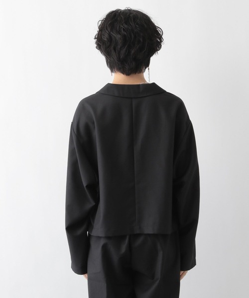 RAGEBLUE（レイジブルー）の「【SET-UP】スリットテーラードショートジャケット×ワイドフレアスラックス（テーラードジャケット・レディース・グレー/ブラック/ダークブルー・FREE）」の17枚目の写真