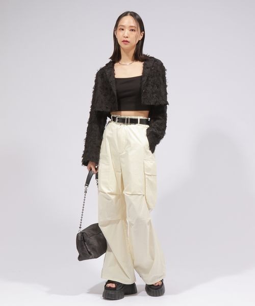 PAGEBOY(ページボーイ)の「ジャガードショートジャケット(テーラードジャケット・レディース・ブラック/ホワイト・FREE)」の11枚目の写真