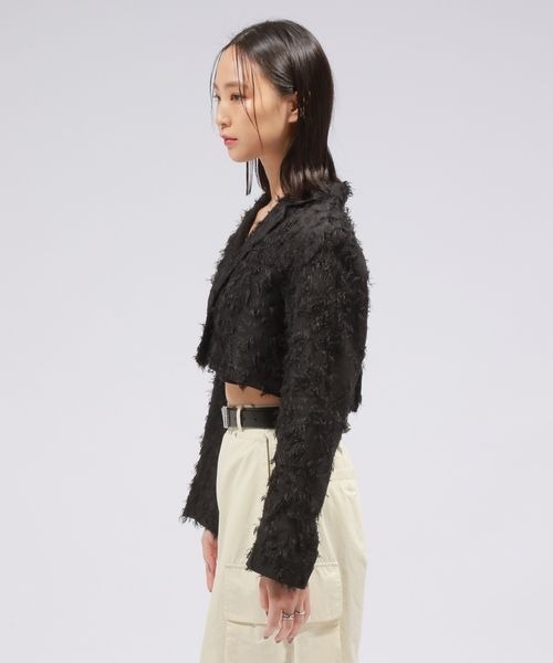 PAGEBOY(ページボーイ)の「ジャガードショートジャケット(テーラードジャケット・レディース・ブラック/ホワイト・FREE)」の14枚目の写真