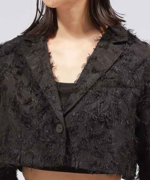 PAGEBOY(ページボーイ)の「ジャガードショートジャケット(テーラードジャケット・レディース・ブラック/ホワイト・FREE)」の16枚目の写真