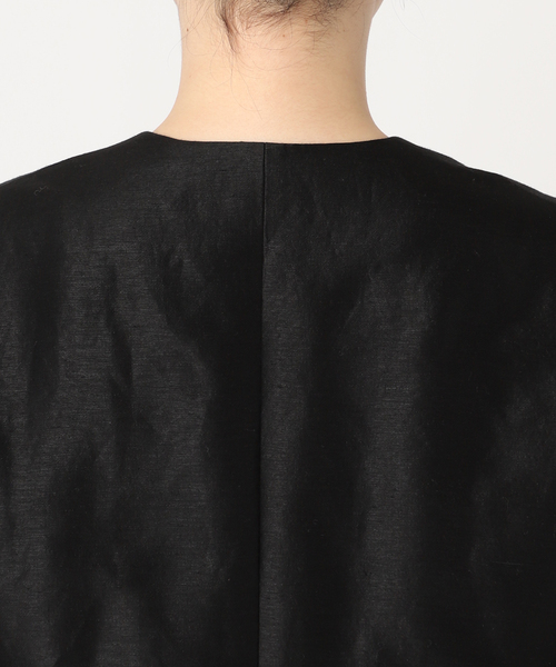 plage Shantung V Neck ジャケット セール】Shantung V Neck ジャケット（ノーカラージャケット