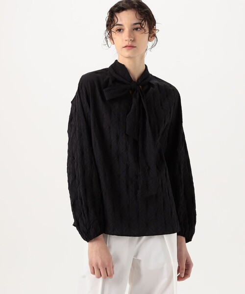 BALLSEY（ボールジィ）の「キカエンボスステッチ ボウタイブラウス