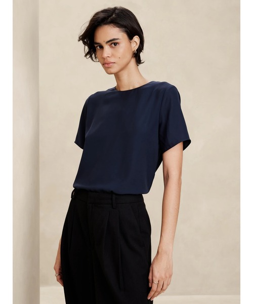ブラウス シャツ BANANA REPUBLIC FACTORY STORE　　クラシック クルーネックシャツ レディース BANANA REPUBLIC FACTORY STORE（バナナリパブリック