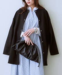 SMILE LAND | 大きいサイズ フェイクスライバーノーカラージャケット(ノーカラージャケット)