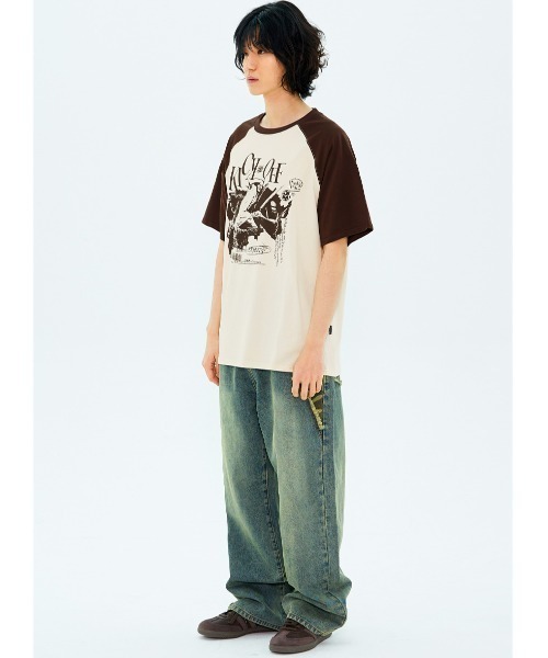 NASTY KICKの[NK] Pitchy Raglan Longsleeve 全2色 A'GEM/9 × .kom 『NASTY KICK/ナスティー キック』 Pitchy