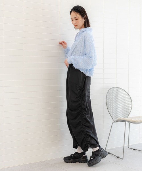 LAKOLE(ラコレ)の「フリンジクロップドシャツ / 106660(シャツ/ブラウス・レディース・ライトブルー/ブラック/オフホワイト・MEDIUM/SMALL)」の14枚目の写真