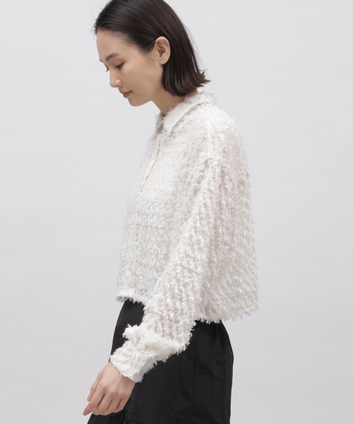 LAKOLE(ラコレ)の「フリンジクロップドシャツ / 106660(シャツ/ブラウス・レディース・ライトブルー/ブラック/オフホワイト・MEDIUM/SMALL)」の22枚目の写真