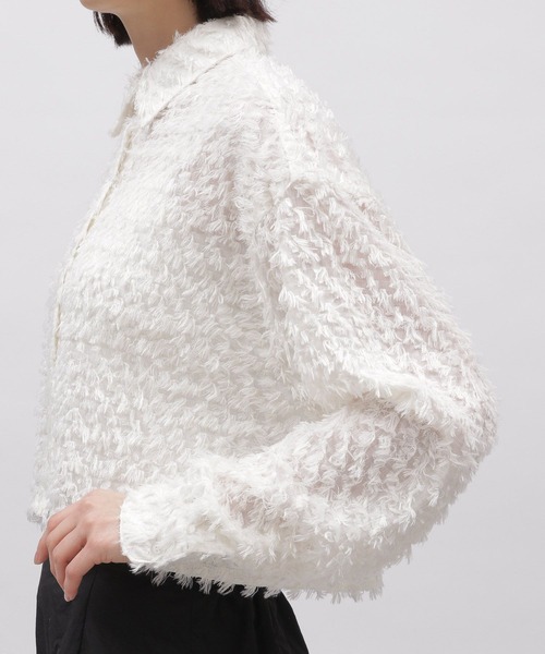 LAKOLE(ラコレ)の「フリンジクロップドシャツ / 106660(シャツ/ブラウス・レディース・ライトブルー/ブラック/オフホワイト・MEDIUM/SMALL)」の7枚目の写真