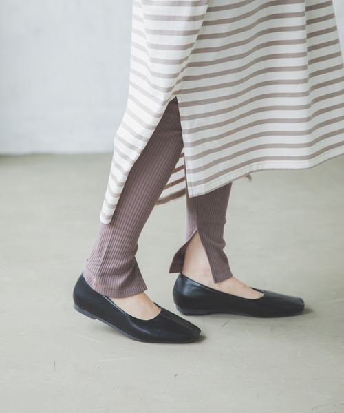 pairmanon(ペアマノン)の「【リンクコーデ】【ママサイズ】無地 10分丈 リラックスリブレギンス(その他パンツ・レディース・モカ/アイボリー/ブラック/ライトベージュ/グレイッシュベージュ・FREE)」の4枚目の写真