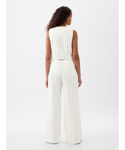 GAP（ギャップ）の「ハイライズ コットンリネン プリーツ トラウザーパンツ（その他パンツ・レディース・ホワイト×ネイビー/ベージュ/ネイビー・4/2/8/10/00/0/000/6）」の16枚目の写真