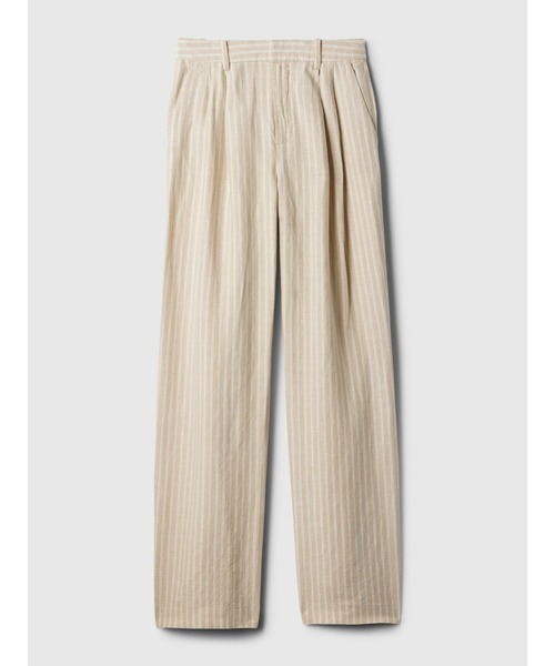 GAP（ギャップ）の「ハイライズ コットンリネン プリーツ トラウザーパンツ（その他パンツ・レディース・ホワイト×ネイビー/ベージュ/ネイビー・4/2/8/10/00/0/000/6）」の13枚目の写真