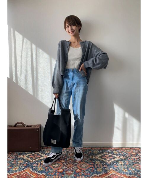 Green　Parks（グリーンパークス）の「クルーネックカーディガン（カーディガン/ボレロ・レディース・杢グレー/カーキ/ベージュ/マスタード・FREE）」の12枚目の写真