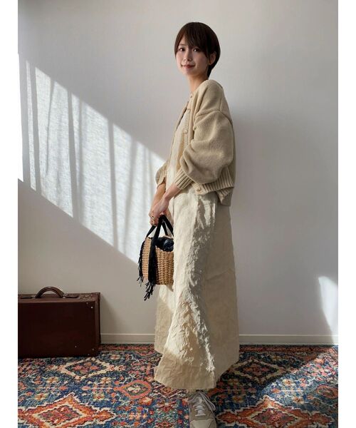 Green　Parks（グリーンパークス）の「クルーネックカーディガン（カーディガン/ボレロ・レディース・杢グレー/カーキ/ベージュ/マスタード・FREE）」の21枚目の写真