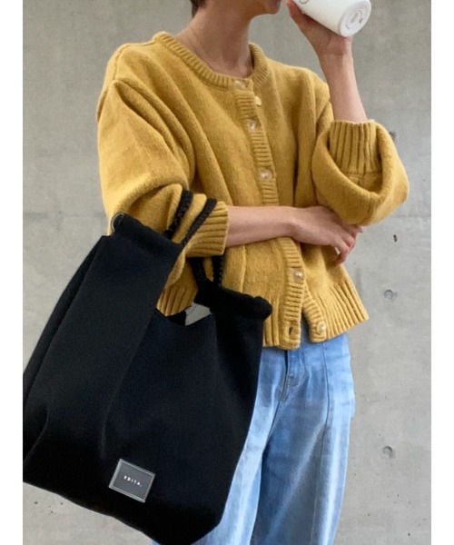 Green　Parks（グリーンパークス）の「クルーネックカーディガン（カーディガン/ボレロ・レディース・杢グレー/カーキ/ベージュ/マスタード・FREE）」の4枚目の写真