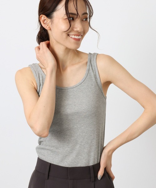 BARNYARDSTORM（バンヤードストーム）の「BARNYARDSTORM / シンプルリブタンク（タンクトップ・レディース・ホワイト/ブラック/グレー/チャコール/ブラウン・1/2/0）」の12枚目の写真
