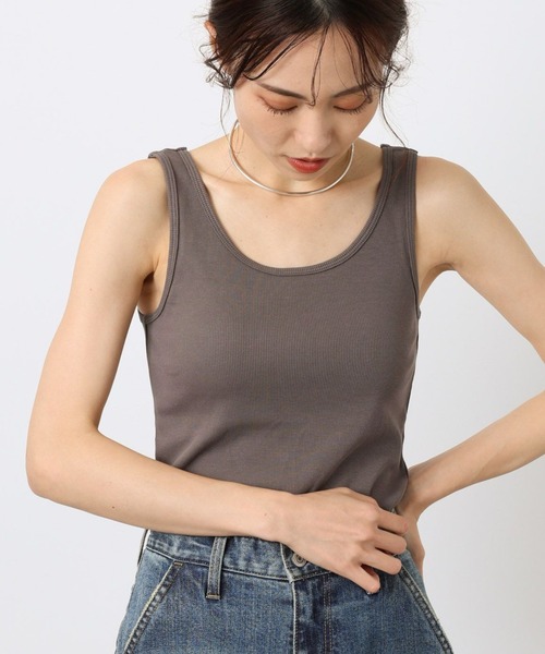 BARNYARDSTORM（バンヤードストーム）の「BARNYARDSTORM / シンプルリブタンク（タンクトップ・レディース・ホワイト/ブラック/グレー/チャコール/ブラウン・1/2/0）」の10枚目の写真