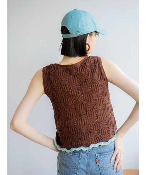 Ungrid（アングリッド）の「透かし編みニットトップス（ニット/セーター・レディース・レッド/ブラウン・FREE）」の11枚目の写真