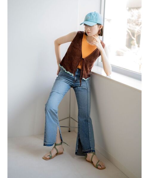 Ungrid（アングリッド）の「透かし編みニットトップス（ニット/セーター・レディース・レッド/ブラウン・FREE）」の16枚目の写真