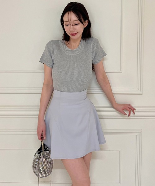 ROYAL PARTY（ロイヤルパーティー）の「ウォッシャブルコンパクト半袖ニットトップス（ニット/セーター・レディース・ピンク/レッド系その他/ブラック/マルチ/オフホワイト/グレー・FREE）」の19枚目の写真