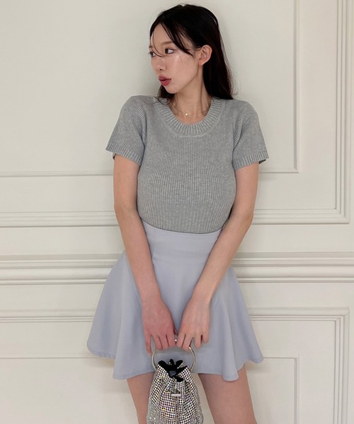 ROYAL PARTY（ロイヤルパーティー）の「ウォッシャブルコンパクト半袖ニットトップス（ニット/セーター・レディース・ピンク/レッド系その他/ブラック/マルチ/オフホワイト/グレー・FREE）」の21枚目の写真