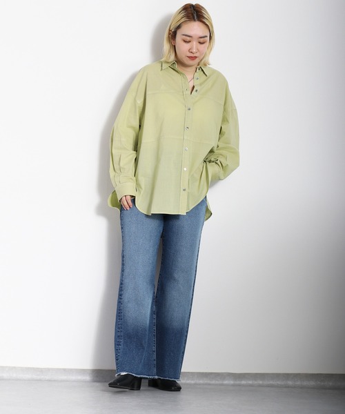 cepo（セポ）の「インド綿 セイヒンゾメキリカエロングシャツ（シャツ/ブラウス・レディース・オフホワイト/ライム/パープル/ベージュ・M）」の9枚目の写真