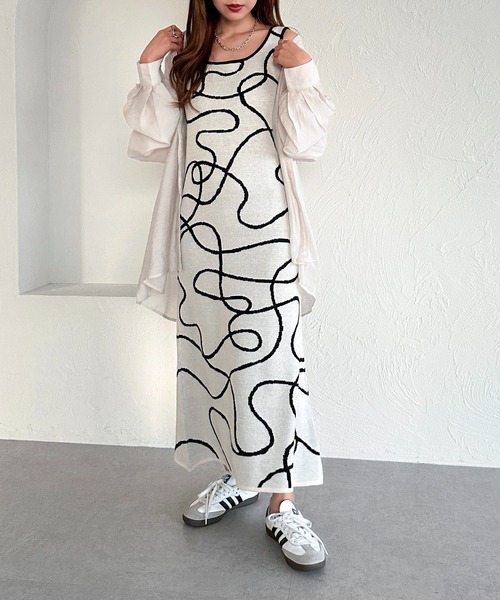【26日まで定価21,780円/2024年購入】シェル柄ワンピース セール】チェック柄 キャミワンピース（ワンピース）｜Sibra