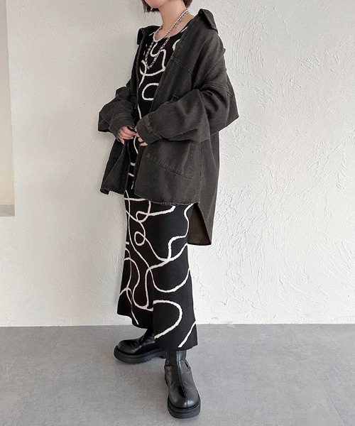 セール】ジャガードニュアンス柄ワンピース【ZOZOTOWN限定