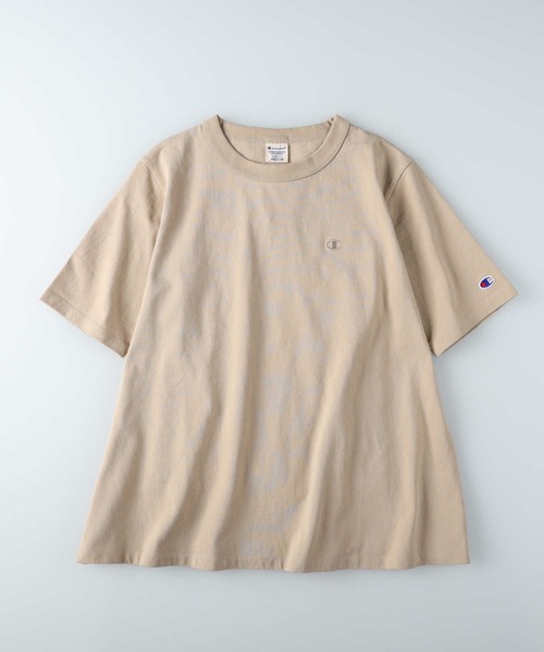 Champion(チャンピオン)の「Champion(チャンピオン)ワンポイント刺繍フレアTシャツ(Tシャツ/カットソー・レディース・ホワイト/ネイビー/ベージュ・M/L/XL)」の10枚目の写真