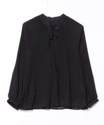 ボウタイプリーツシフォンブラウス