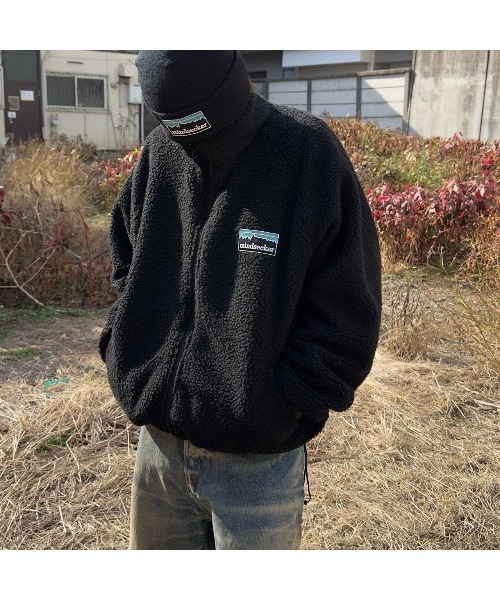 mindseeker（マインドシーカー）の「Mountain Logo Reversible Boa Jacket（ブルゾン・メンズ・ベージュ/ブラック・MEDIUM/SMALL）」の18枚目の写真