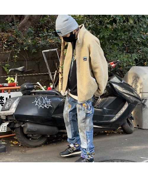 mindseeker（マインドシーカー）の「Mountain Logo Reversible Boa Jacket（ブルゾン・メンズ・ベージュ/ブラック・MEDIUM/SMALL）」の22枚目の写真