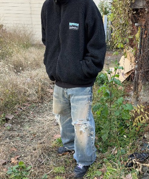 mindseeker（マインドシーカー）の「Mountain Logo Reversible Boa Jacket（ブルゾン・メンズ・ベージュ/ブラック・MEDIUM/SMALL）」の7枚目の写真