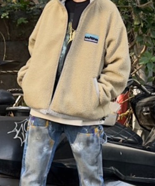 mindseeker（マインドシーカー）の「Mountain Logo Reversible Boa Jacket（ブルゾン・メンズ・ベージュ/ブラック・MEDIUM/SMALL）」の10枚目の写真