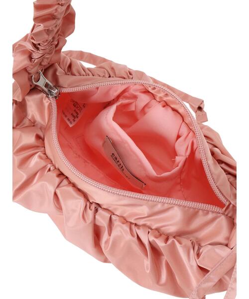 earth music&ecology（アースミュージックアンドエコロジー）の「ギャザーボディバッグ（エコバッグ/サブバッグ・レディース・アイボリー/ブラック/ピンク・FREE）」の7枚目の写真