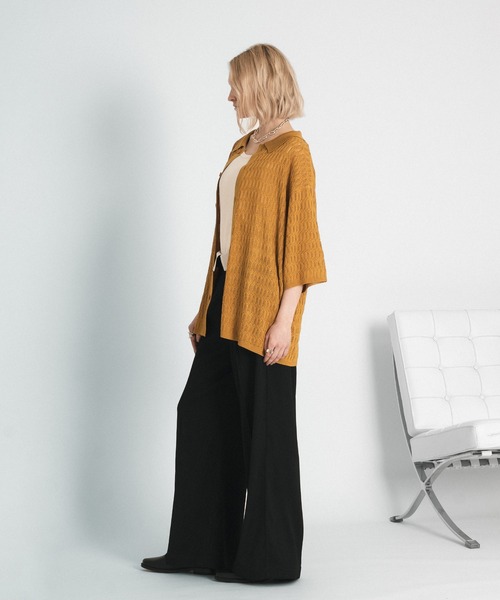 SELLE GLANT(セレグランテ)の「SHEER KNIT SHIRT/スカシアミニットシャツ(シャツ/ブラウス・メンズ・グレイッシュブルー/マスタード・SMALL/MEDIUM/LARGE)」の17枚目の写真