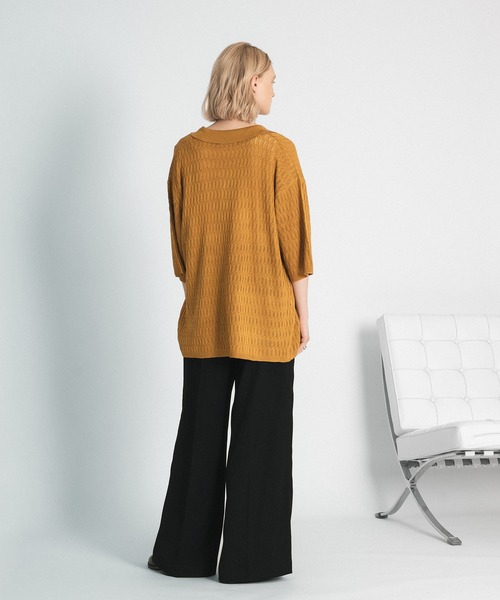 SELLE GLANT(セレグランテ)の「SHEER KNIT SHIRT/スカシアミニットシャツ(シャツ/ブラウス・メンズ・グレイッシュブルー/マスタード・SMALL/MEDIUM/LARGE)」の18枚目の写真
