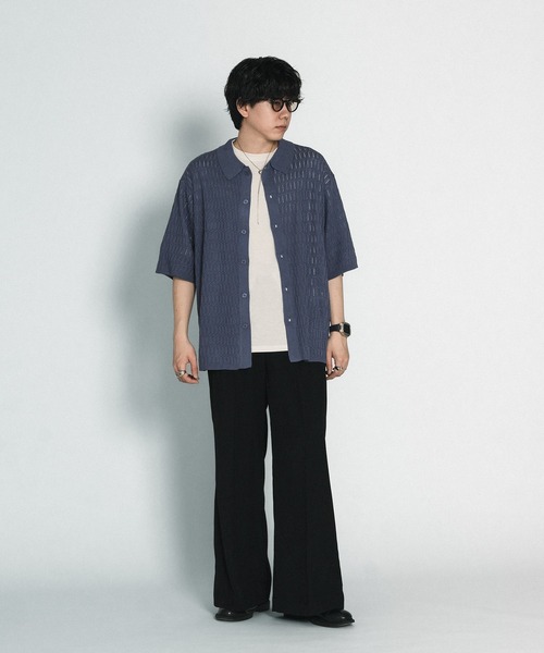 SELLE GLANT(セレグランテ)の「SHEER KNIT SHIRT/スカシアミニットシャツ(シャツ/ブラウス・メンズ・グレイッシュブルー/マスタード・SMALL/MEDIUM/LARGE)」の22枚目の写真