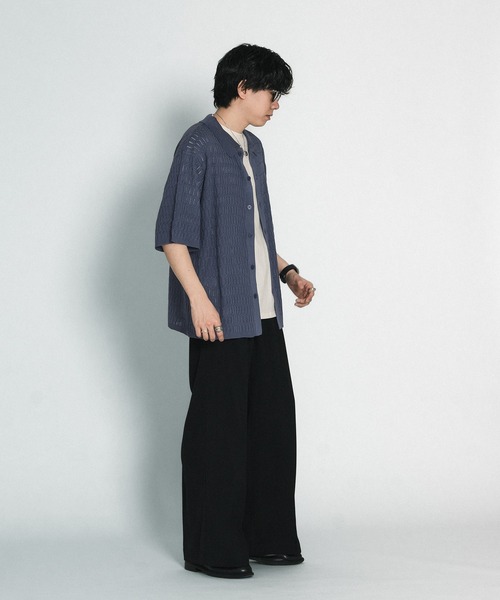 SELLE GLANT(セレグランテ)の「SHEER KNIT SHIRT/スカシアミニットシャツ(シャツ/ブラウス・メンズ・グレイッシュブルー/マスタード・SMALL/MEDIUM/LARGE)」の11枚目の写真