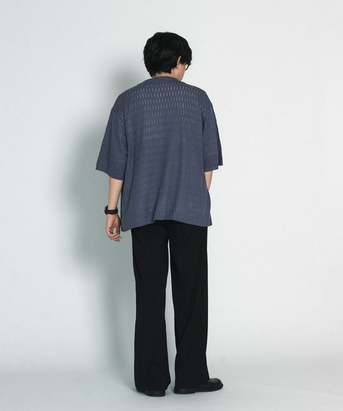SELLE GLANT(セレグランテ)の「SHEER KNIT SHIRT/スカシアミニットシャツ(シャツ/ブラウス・メンズ・グレイッシュブルー/マスタード・SMALL/MEDIUM/LARGE)」の12枚目の写真