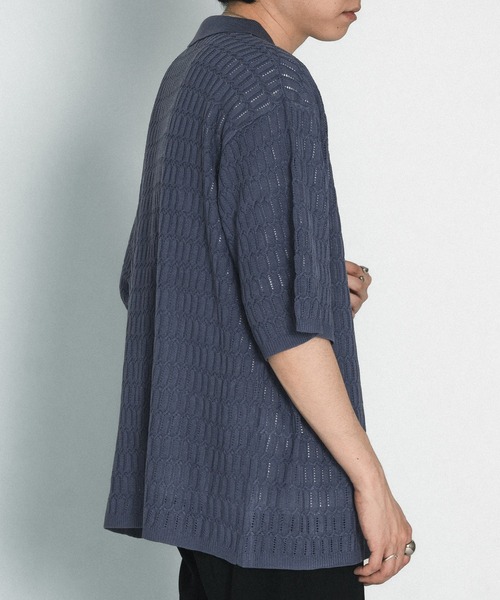 SELLE GLANT(セレグランテ)の「SHEER KNIT SHIRT/スカシアミニットシャツ(シャツ/ブラウス・メンズ・グレイッシュブルー/マスタード・SMALL/MEDIUM/LARGE)」の20枚目の写真