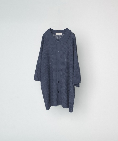 SELLE GLANT(セレグランテ)の「SHEER KNIT SHIRT/スカシアミニットシャツ(シャツ/ブラウス・メンズ・グレイッシュブルー/マスタード・SMALL/MEDIUM/LARGE)」の8枚目の写真