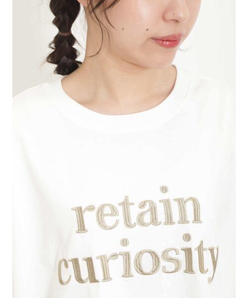 Samansa Mos2(サマンサ モスモス)の「ロゴ刺繍裾ラウンドチュニックTシャツ(Tシャツ/カットソー・レディース・チャコールグレー/イエロー/キナリ/オフホワイト・F)」の20枚目の写真