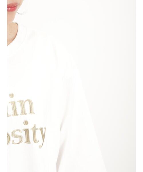 Samansa Mos2(サマンサ モスモス)の「ロゴ刺繍裾ラウンドチュニックTシャツ(Tシャツ/カットソー・レディース・チャコールグレー/イエロー/キナリ/オフホワイト・F)」の21枚目の写真