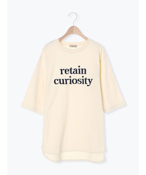 Samansa Mos2(サマンサ モスモス)の「ロゴ刺繍裾ラウンドチュニックTシャツ(Tシャツ/カットソー・レディース・チャコールグレー/イエロー/キナリ/オフホワイト・F)」の16枚目の写真