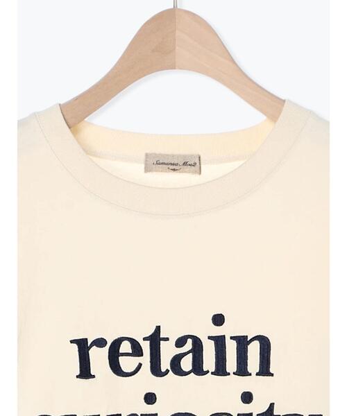 Samansa Mos2(サマンサ モスモス)の「ロゴ刺繍裾ラウンドチュニックTシャツ(Tシャツ/カットソー・レディース・チャコールグレー/イエロー/キナリ/オフホワイト・F)」の6枚目の写真