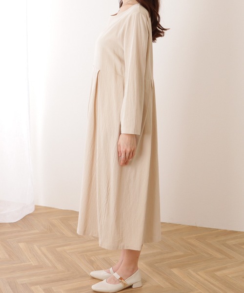 Lace Ladies(レースレディース)の「ソリッドカラー タック付き フレア ロング ワンピース(ワンピース・レディース・アイボリー/ブラック/グリーン・S/M/XL)」の19枚目の写真