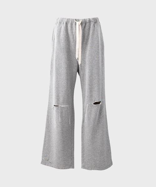 DISCOVERED(ディスカバード)の「KILAKILA DAMAGE SWEAT PANTS(スウェットパンツ・メンズ・グレー/ブラック・3)」の2枚目の写真