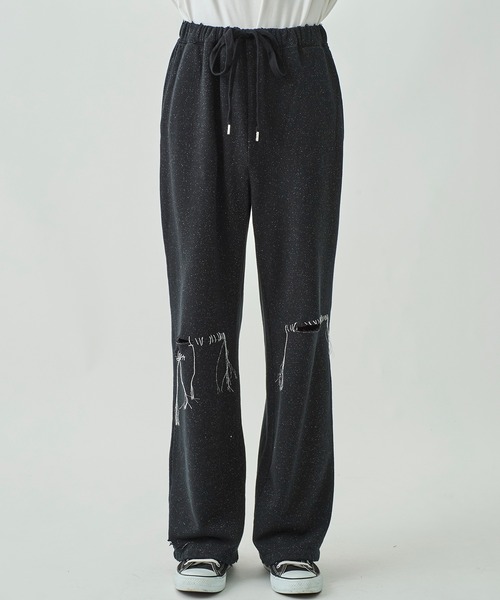 DISCOVERED(ディスカバード)の「KILAKILA DAMAGE SWEAT PANTS(スウェットパンツ・メンズ・グレー/ブラック・3)」の5枚目の写真