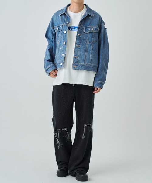 DISCOVERED(ディスカバード)の「KILAKILA DAMAGE SWEAT PANTS(スウェットパンツ・メンズ・グレー/ブラック・3)」の4枚目の写真
