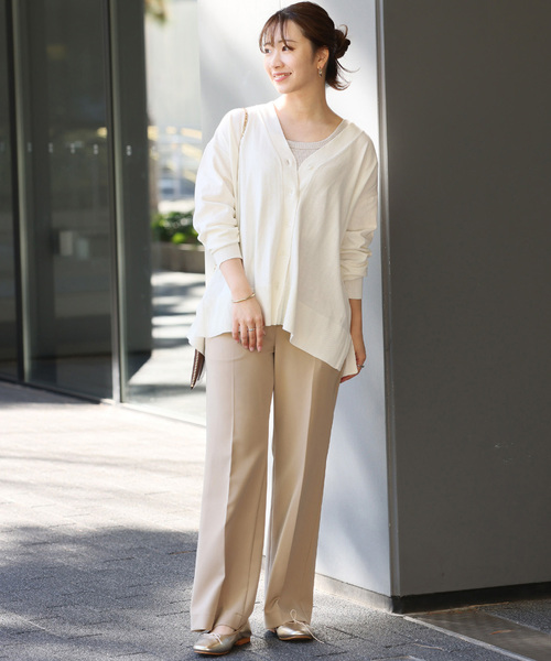 JOURNAL STANDARD relume（ジャーナルスタンダード　レリューム）の「《追加》クールコットンVネックカーディガン（カーディガン/ボレロ・レディース・ネイビー/ピンク/ホワイト系その他/ベージュ系その他・FREE）」の5枚目の写真